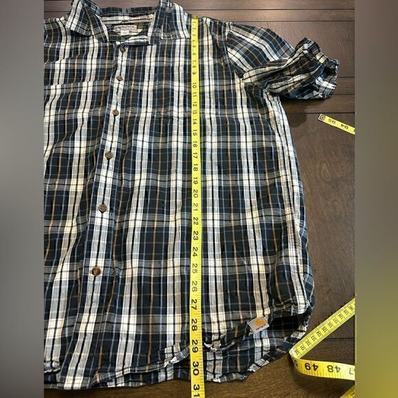 Carhartt Relaxed Fit Mens XL Plaid Short Sleeve Button Down - Picture 7 of 7